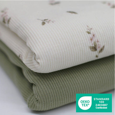 Rib Jersey „Rosa Blume“