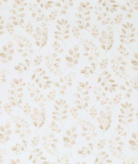 Cotton Poplin "Beige Leaves"