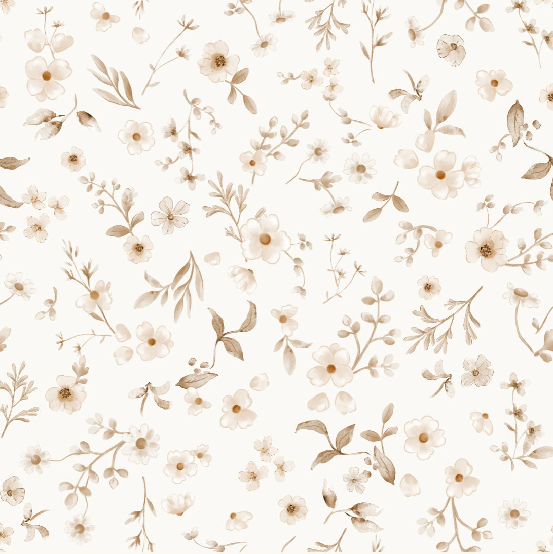 Family Fabrics /  Poplin „Floral Malin Brown Offwhite“