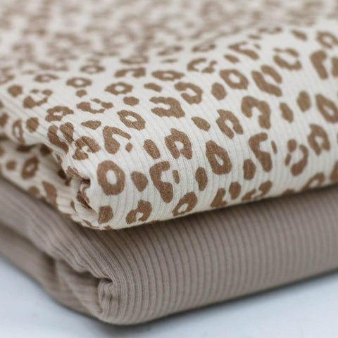 Rib Jersey „Leopard Beige”