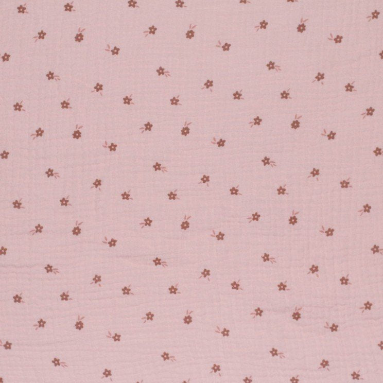 Musselin/Double Gauze  “Blümchen Nude Rosa“
