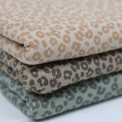 Rib Jersey „Leopard Dunkel Beige”