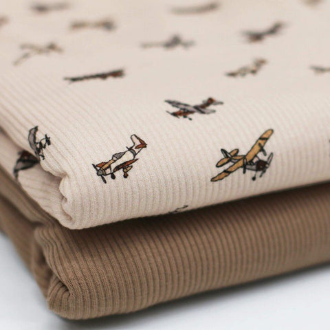 Rib Jersey „Flugzeuge“