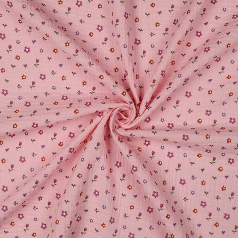Musselin/Double Gauze  “Flowers light pink“