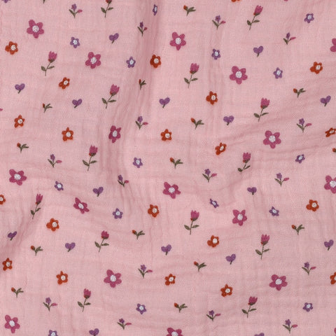 Musselin/Double Gauze  “Flowers light pink“