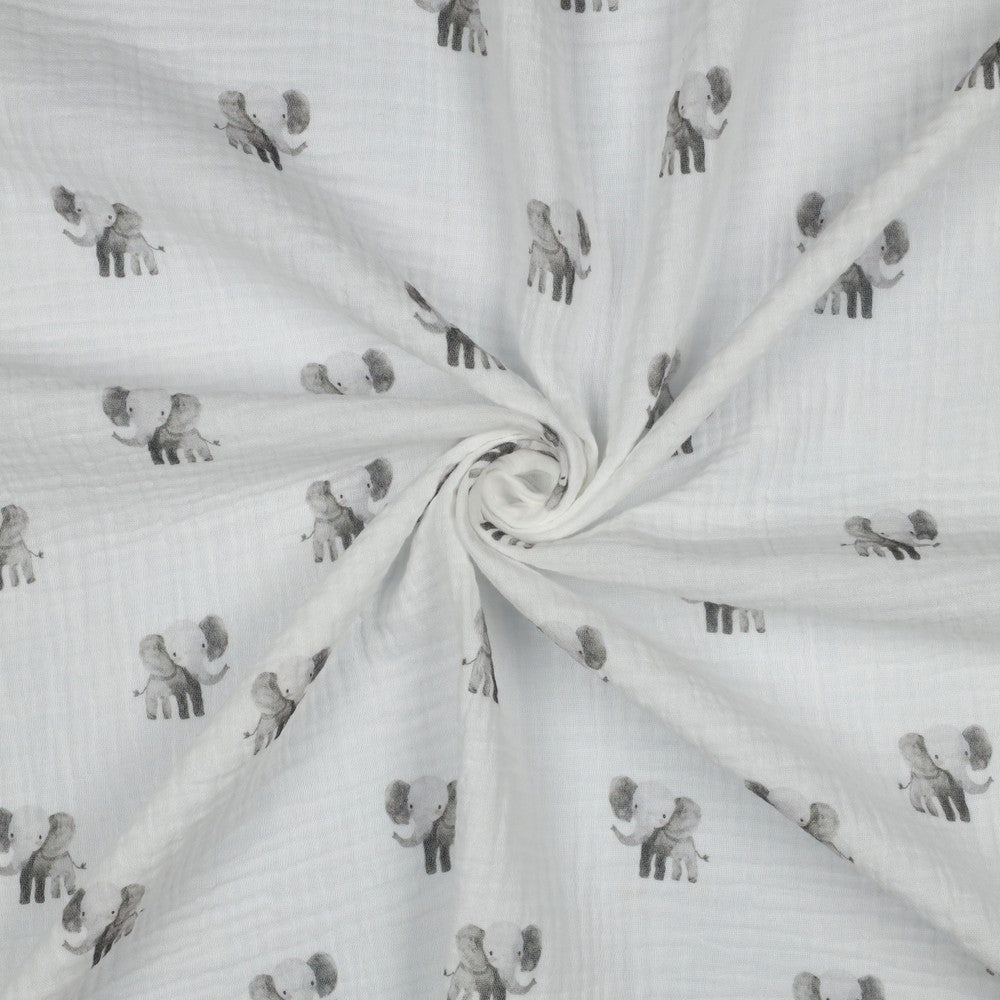 Musselin/Double Gauze  “Elefants“ GOTS