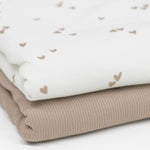 Rib Jersey „Herzen Hellbeige“