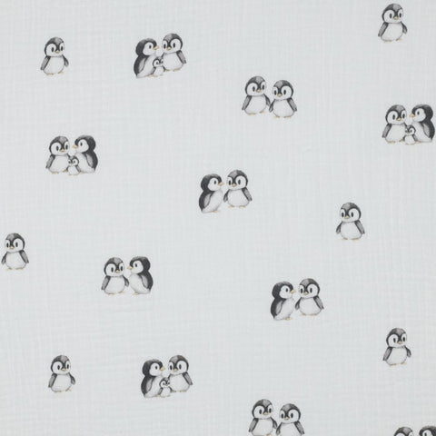 Musselin/Double Gauze  “Penguins Family GOTS