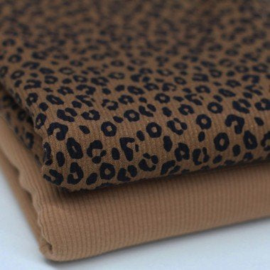 Rib Jersey „Leopard Braun“