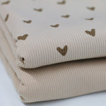 Rib Jersey „Herzen Hellbeige II“