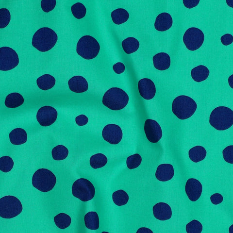 Fine Cotton Poplin GOTS „Blue Dots“