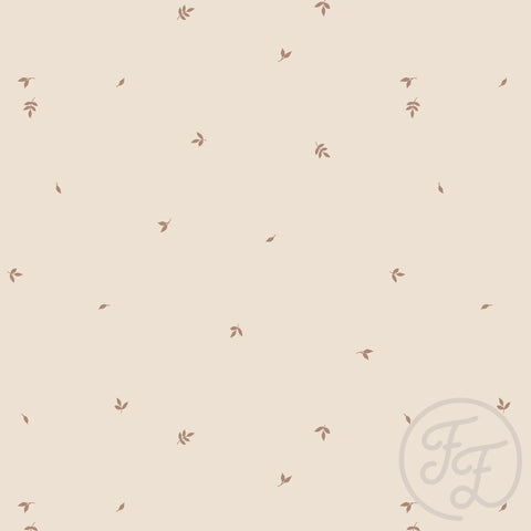 Family Fabrics /Musselin „Baby Leaf Beige”