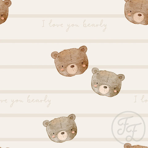 Family Fabrics Jersey “I Love You Bearly Stripes“