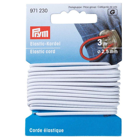 Prym elastic cord white 2.5mm, length 3m