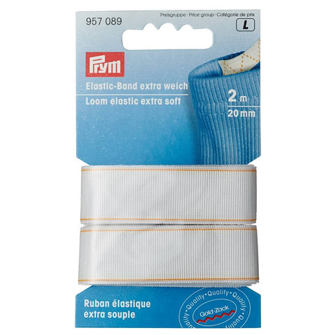 Prym elastic band, extra soft, 20mm, white, 2m 