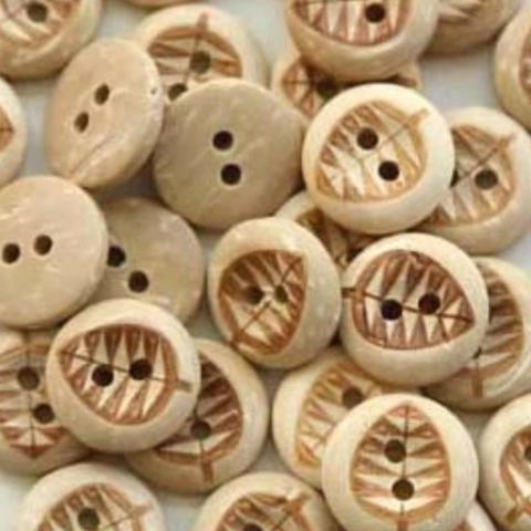 Coconut Button "Leaf" 12mm (pack of 5)