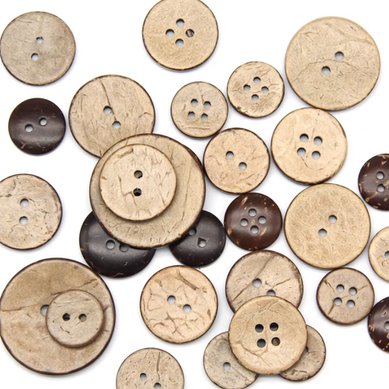 Bouton noix de coco de différentes tailles (paquet de 5)