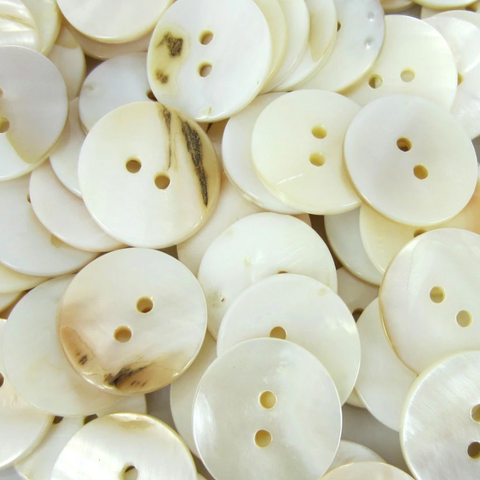 Mother-of-pearl button in various sizes (pack of 5)