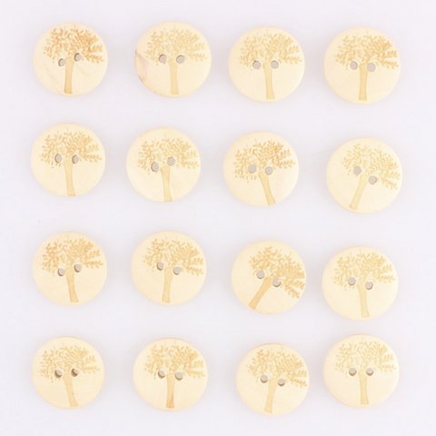 Wooden button "Tree" 20mm (pack of 5)