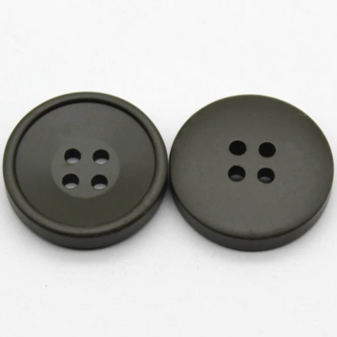 Plastic Button 21mm (Dark Khaki - 5-pack)