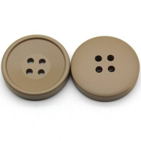 Plastic Button 21mm (Light Khaki- 5-Pack)