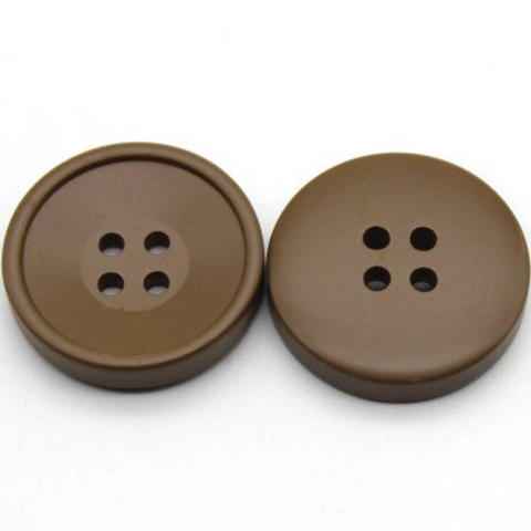 Button Plastic 21mm (Brown - Pack of 5)