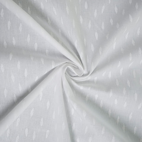 Cotton fabric "feathers white"