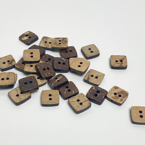 Coconut button "Square" 12mm (pack of 5)