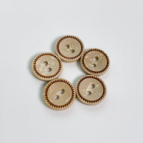 Wooden button "zigzag" 11.5mm (pack of 5)