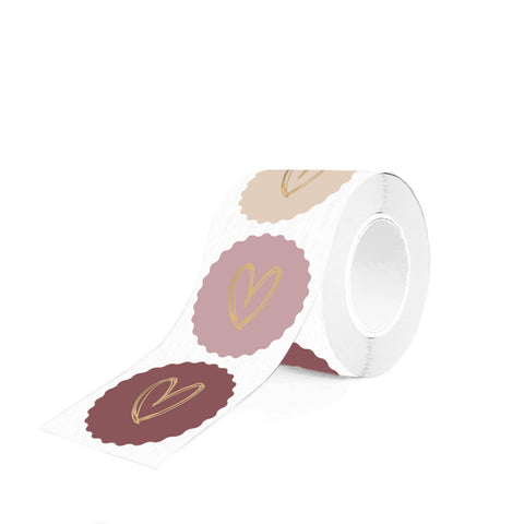 Multi - Heart Gold Pink Stickers (3 pieces)