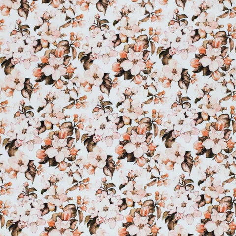 Cotton fabric "Peachy Flower Romance"