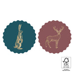 Duo - Stickers Lièvre/Cerf Doré (2 pièces)