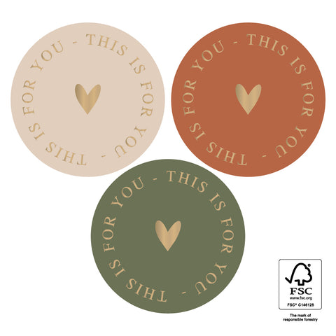 Multi - This Is For You Gold/Nature Stickers (Pack of 3)