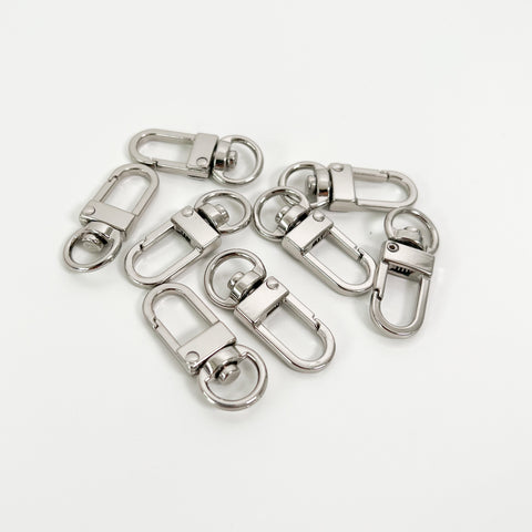 Rotatable lobster clasp silver