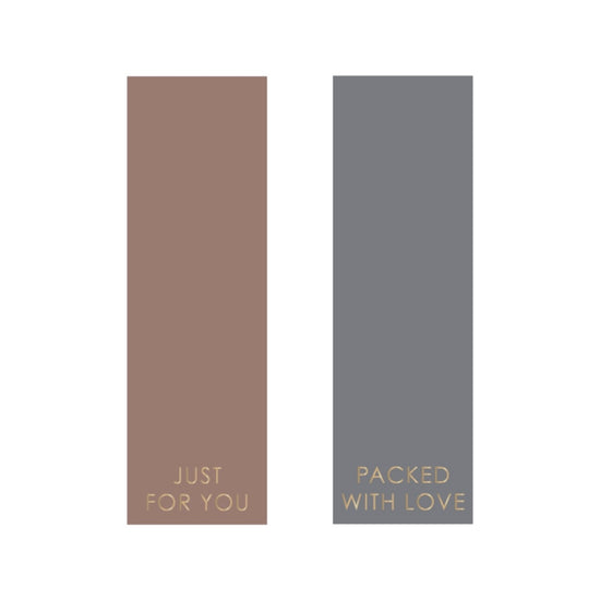 Duo - Stickers Étiquette Terra/Gris Or (2 pièces)