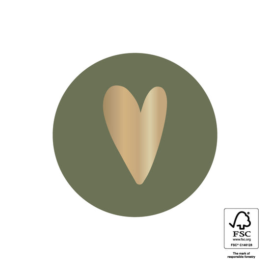 Autocollants Coeur Forêt Vert (3 pièces)
