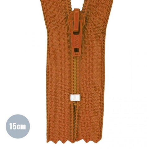 Zipper YKK 15cm “Cognac”
