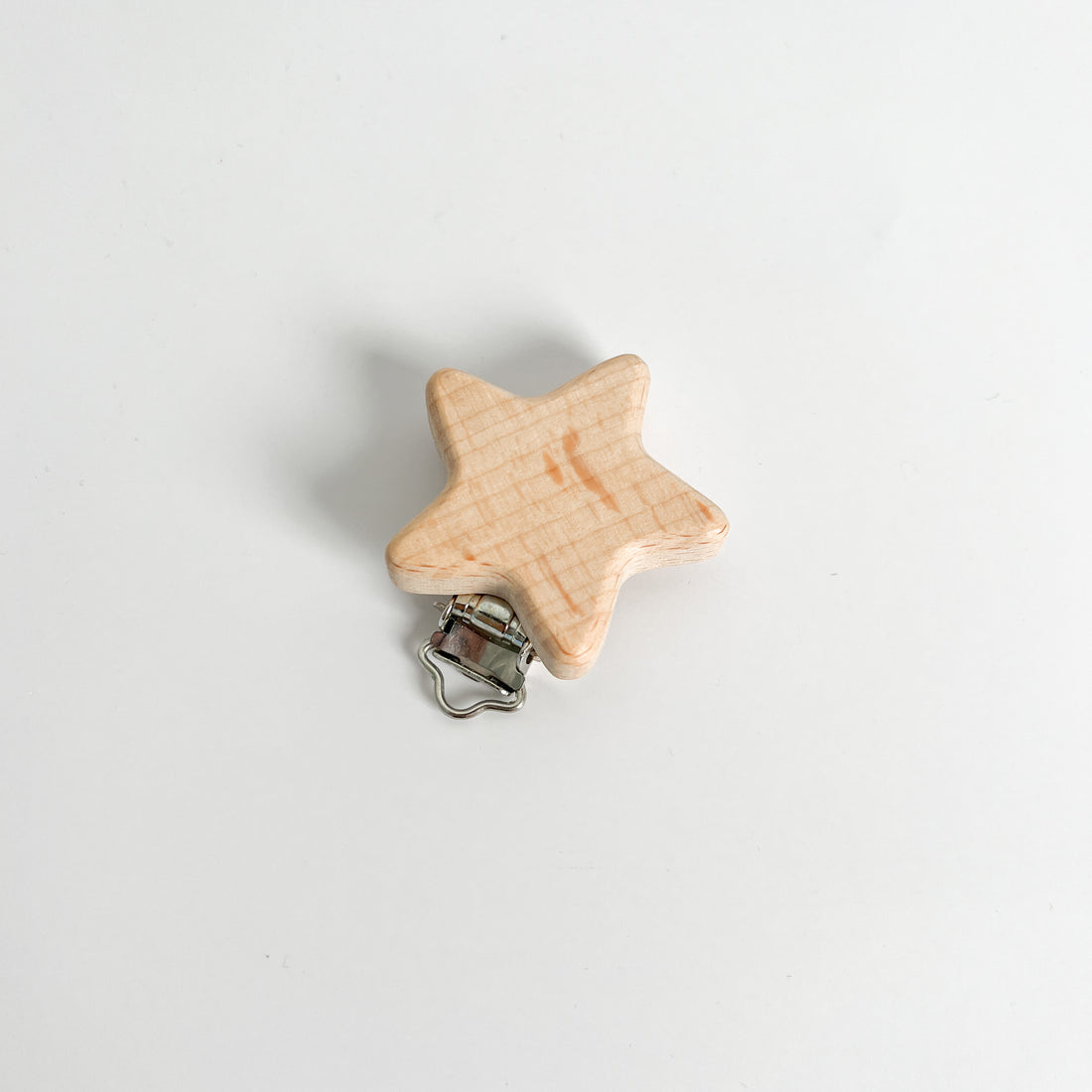 Pacifier chain clip "Star" / wood