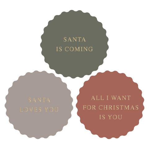 Multi - Santa Love Stickers (3 pieces)