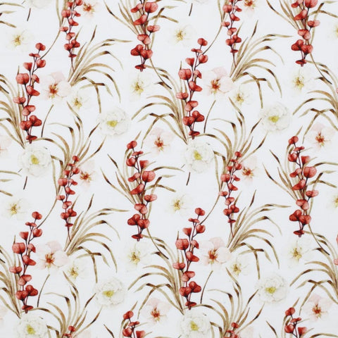 Cotton fabric "Orchid and Eucalyptus"