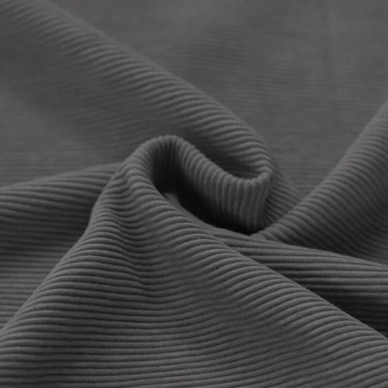 Jersey côtelé ottoman mélangé « Gris foncé »