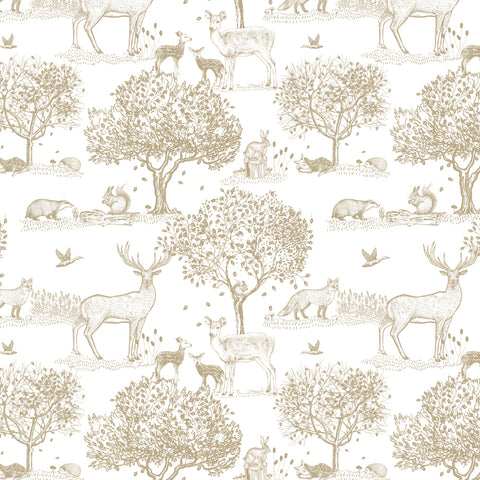 Tissue paper sheets "Forest Animals Taupe"