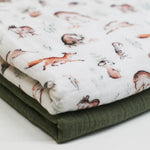 Musselin/Double Gauze „Waldtiere“
