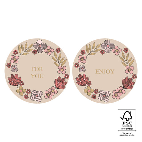 Duo - Stickers Champ de Fleurs Or/Rose (2 pièces)