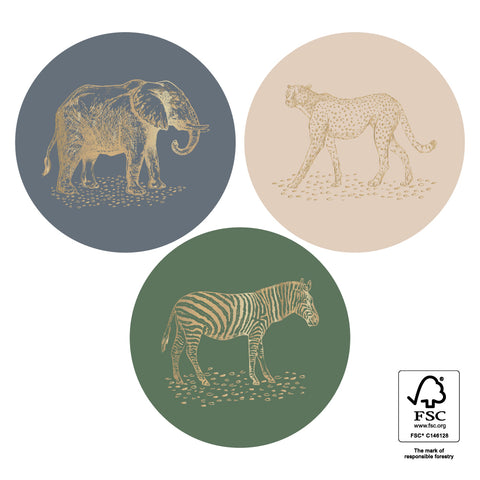 Multi - Jungle Vintage Gold Faded Stickers (3 pieces)