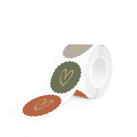 Multi - Heart Gold Nature Stickers (3 pieces)