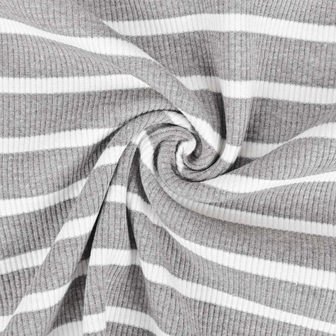 Rib Jersey Stripes “Grey melange”