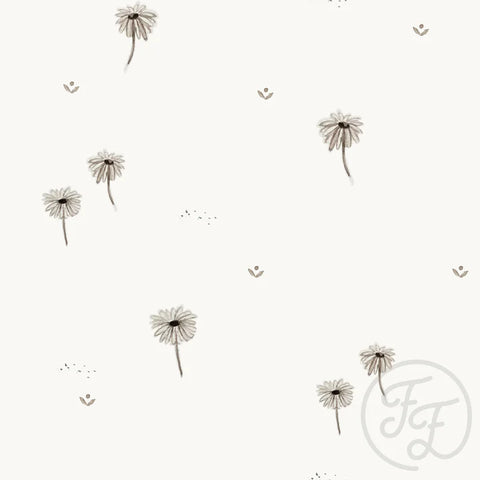 Family Fabrics / Rib 8x4 „Daisy Meadow Offwhite”
