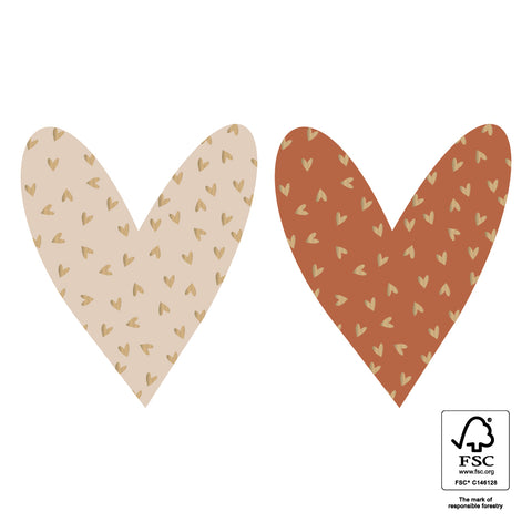 Duo - Small Hearts Gold Faded Stickers (2 pieces)