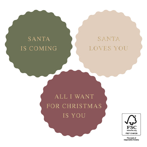 Multi - Santa Love Gold Faded Stickers (3 Stück)